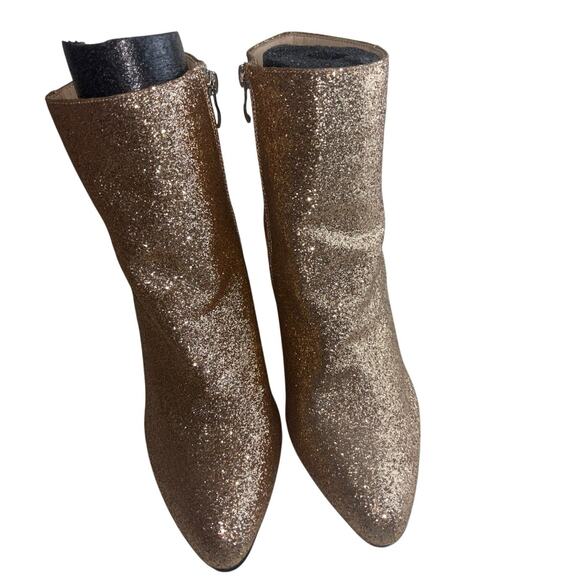 NWOT Gold Glitter Ankle Boots Size EU 41 / US 10-10.5 - Picture 3 of 9